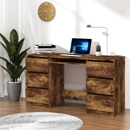 Schreibtisch aus geräuchertem Eichensperrholz, 140 x 50 x 77 cm von vidaXL, Schreibtische - Ref: Foro24-815438, Preis: 140,98...
