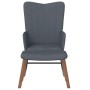 Silla mecedora con reposapiés terciopelo gris oscuro