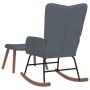 Silla mecedora con reposapiés terciopelo gris oscuro