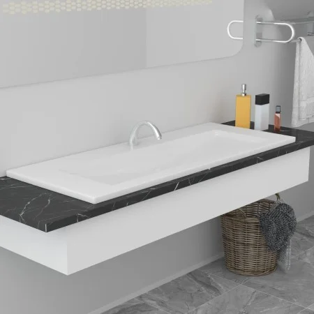 Built-in white ceramic washbasin 101x39.5x18.5 cm by vidaXL, Sinks - Ref: Foro24-145064, Price: 241,60 €, Discount: %