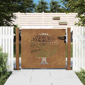Puerta de jardín acero corten diseño árbol 105x80 cm Puerta de jardín acero corten diseño árbol 105x80 cm