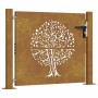 Puerta de jardín acero corten diseño árbol 105x80 cm