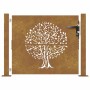 Puerta de jardín acero corten diseño árbol 105x80 cm