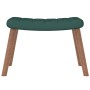 Silla mecedora con reposapiés terciopelo verde oscuro
