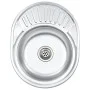 Kitchen sink with strainer and oval stainless steel siphon by vidaXL, Sinks - Ref: Foro24-145072, Price: 67,72 €, Discount: %