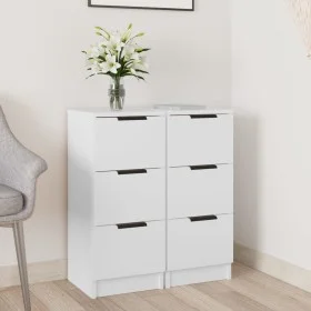 Aparadores 2 uds madera contrachapada blanco 30x30x70 cm de vidaXL, Aparadores - Ref: Foro24-811152, Precio: 97,04 €, Descuen...