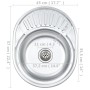 Fregadero cocina con colador y sifón acero inoxidable ovalado de vidaXL, Fregaderos - Ref: Foro24-145072, Precio: 80,79 €, De...