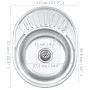 Kitchen sink with strainer and oval stainless steel siphon by vidaXL, Sinks - Ref: Foro24-145072, Price: 67,72 €, Discount: %