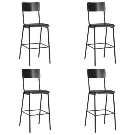 Küchenhocker 4 Stück aus Sperrholz und schwarzem Stahl von vidaXL, Küchenhocker - Ref: Foro24-3054566, Preis: 401,61 €, Rabat...