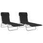 Klappbare Sonnenliegen 2 Stück Stahl und schwarzes Textilene von vidaXL, Liegen - Ref: Foro24-360181, Preis: 87,31 €, Rabatt: %