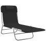 Tumbonas plegables 2 uds acero y textilene negro de vidaXL, Tumbonas - Ref: Foro24-360181, Precio: 83,37 €, Descuento: %