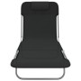 Tumbonas plegables 2 uds acero y textilene negro de vidaXL, Tumbonas - Ref: Foro24-360181, Precio: 87,23 €, Descuento: %