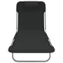 Tumbonas plegables 2 uds acero y textilene negro de vidaXL, Tumbonas - Ref: Foro24-360181, Precio: 83,37 €, Descuento: %
