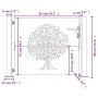 Puerta de jardín acero corten diseño árbol 105x80 cm