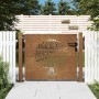 Puerta de jardín acero corten diseño árbol 105x130 cm
