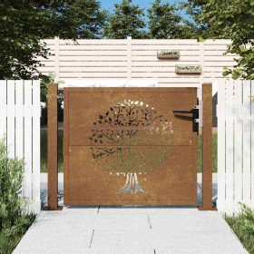 Puerta de jardín acero corten diseño árbol 105x130 cm Puerta de jardín acero corten diseño árbol 105x130 cm