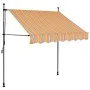 Manual retractable awning with yellow and blue LED 200 cm by vidaXL, Awnings - Ref: Foro24-145850, Price: 79,71 €, Discount: %