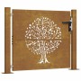 Puerta de jardín acero corten diseño árbol 105x130 cm