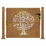 Puerta de jardín acero corten diseño árbol 105x130 cm