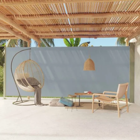 Retractable side awning for patio gray 220x600 cm by vidaXL, Umbrellas - Ref: Foro24-317980, Price: 132,10 €, Discount: %
