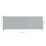 Retractable side awning for patio gray 220x600 cm by vidaXL, Umbrellas - Ref: Foro24-317980, Price: 132,10 €, Discount: %