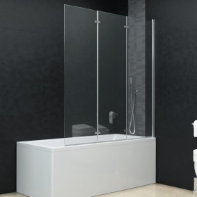Faltbare Duschwand 3 Paneele ESG 130x138 cm von vidaXL, Duschtüren - Ref: Foro24-144679, Preis: 163,62 €, Rabatt: %