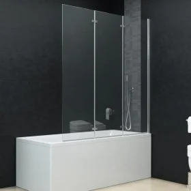 Mampara de ducha plegable 3 paneles ESG 130x138 cm de vidaXL, Puertas de ducha - Ref: Foro24-144679, Precio: 149,81 €, Descue...