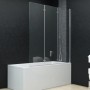 Faltbare Duschwand 3 Paneele ESG 130x138 cm von vidaXL, Duschtüren - Ref: Foro24-144679, Preis: 163,62 €, Rabatt: %