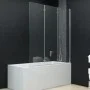Mampara de ducha plegable 3 paneles ESG 130x138 cm de vidaXL, Puertas de ducha - Ref: Foro24-144679, Precio: 150,57 €, Descue...
