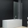 Folding shower screen with 3 panels ESG 130x138 cm by vidaXL, shower doors - Ref: Foro24-144679, Price: 163,62 €, Discount: %