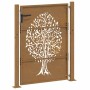 Puerta de jardín acero corten diseño árbol 105x130 cm