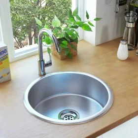 Küchenspüle mit Edelstahlsieb und Siphon von vidaXL, Sinkt - Ref: Foro24-145070, Preis: 62,58 €, Rabatt: %