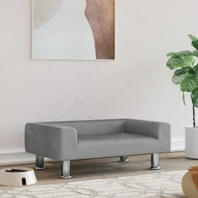 Hellgraues Hundebett aus Samt, 70 x 45 x 26,5 cm von vidaXL, Betten für Hunde - Ref: Foro24-171919, Preis: 64,18 €, Rabatt: %