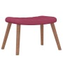 Silla mecedora con reposapiés terciopelo rojo tinto