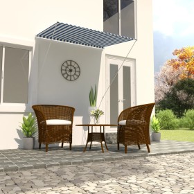 Toldo retráctil 150x150 cm azul y blanco de vidaXL, Toldos - Ref: Foro24-143746, Precio: 46,09 €, Descuento: %
