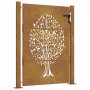 Puerta de jardín acero corten diseño árbol 105x155 cm