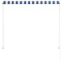 Toldo retráctil 150x150 cm azul y blanco
