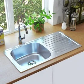 Küchenspüle mit Edelstahlsieb und Siphon von vidaXL, Sinkt - Ref: Foro24-145073, Preis: 101,92 €, Rabatt: %