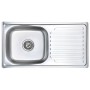 Fregadero de cocina con colador y sifón de acero inoxidable de vidaXL, Fregaderos - Ref: Foro24-145073, Precio: 112,53 €, Des...