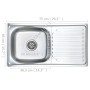 Fregadero de cocina con colador y sifón de acero inoxidable de vidaXL, Fregaderos - Ref: Foro24-145073, Precio: 112,53 €, Des...