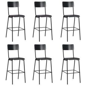 Kitchen stools 6 pcs plywood and black steel by vidaXL, Kitchen stools - Ref: Foro24-3054567, Price: 693,34 €, Discount: %