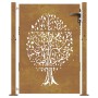Puerta de jardín acero corten diseño árbol 105x155 cm
