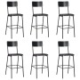 Taburetes de cocina 6 uds madera contrachapada y acero negro de vidaXL, Taburetes de cocina - Ref: Foro24-3054567, Precio: 65...