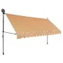 Toldo retráctil manual con LED amarillo y azul 400 cm by vidaXL, Awnings - Ref: Foro24-145854, Price: 104,67 €, Discount: %