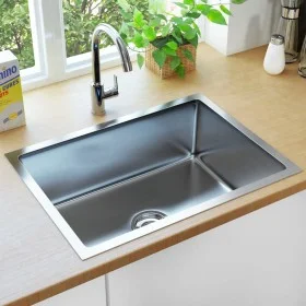 Fregadero de cocina hecho a mano acero inoxidable de vidaXL, Fregaderos - Ref: Foro24-145078, Precio: 87,05 €, Descuento: %