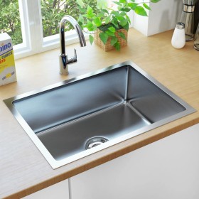 Handgefertigte Küchenspüle aus Edelstahl von vidaXL, Sinkt - Ref: Foro24-145078, Preis: 77,54 €, Rabatt: %