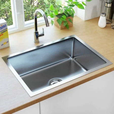 Handgefertigte Küchenspüle aus Edelstahl von vidaXL, Sinkt - Ref: Foro24-145078, Preis: 77,54 €, Rabatt: %