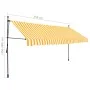 Manual retractable awning with white and orange LED 350 cm by vidaXL, Awnings - Ref: Foro24-145860, Price: 91,80 €, Discount: %