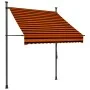 Manuelle einziehbare Markise mit orangefarbener und brauner LED 150 cm von vidaXL, Markisen - Ref: Foro24-145877, Preis: 76,1...