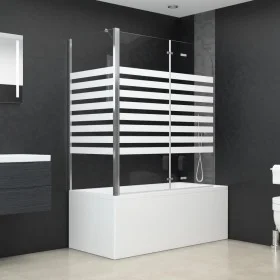 Gestreifte Badezimmertrennwand aus gehärtetem Glas, 120 x 68 x 130 cm von vidaXL, Duschtüren - Ref: Foro24-146226, Preis: 232...